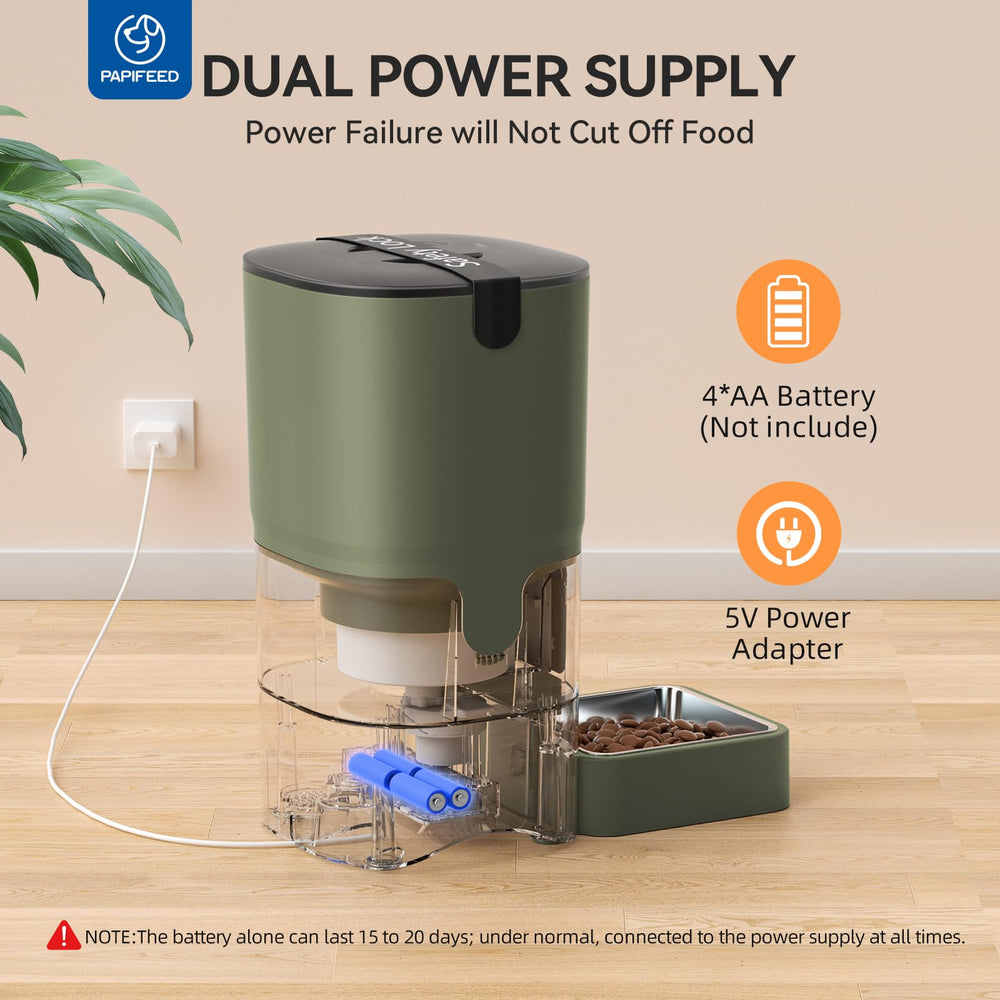 PAPIFEED battery backup feature ensures uninterrupted meals during outages.