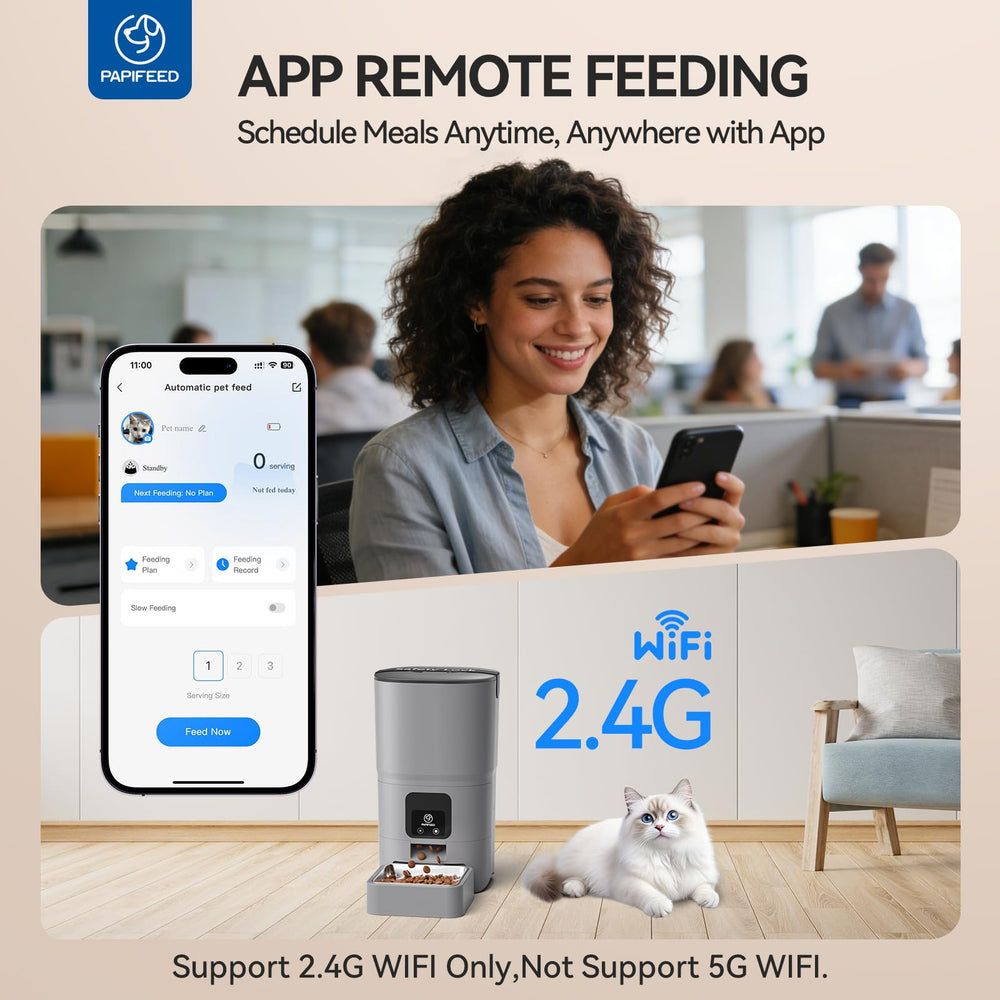 PAPIFEED battery backup usage demonstrates uninterrupted meals during power outages.