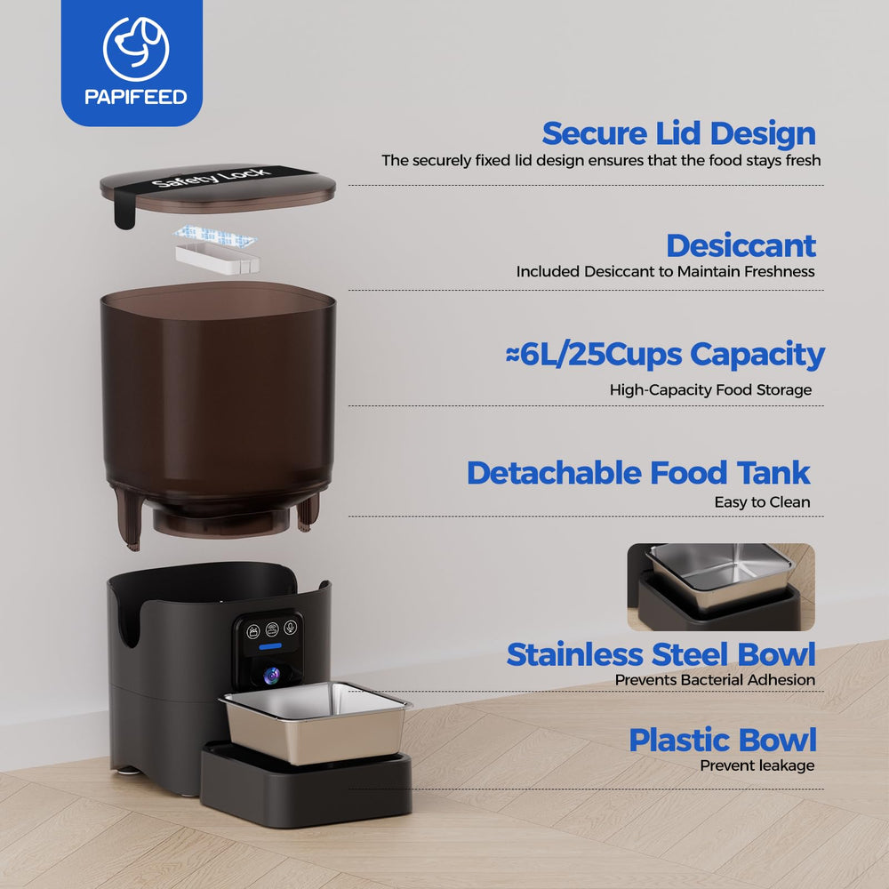 PAPIFEED 1080P wide-angle camera monitors meal time clearly.
