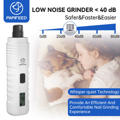 PAPIFEED dog nail grinder showing three speeds for different nails