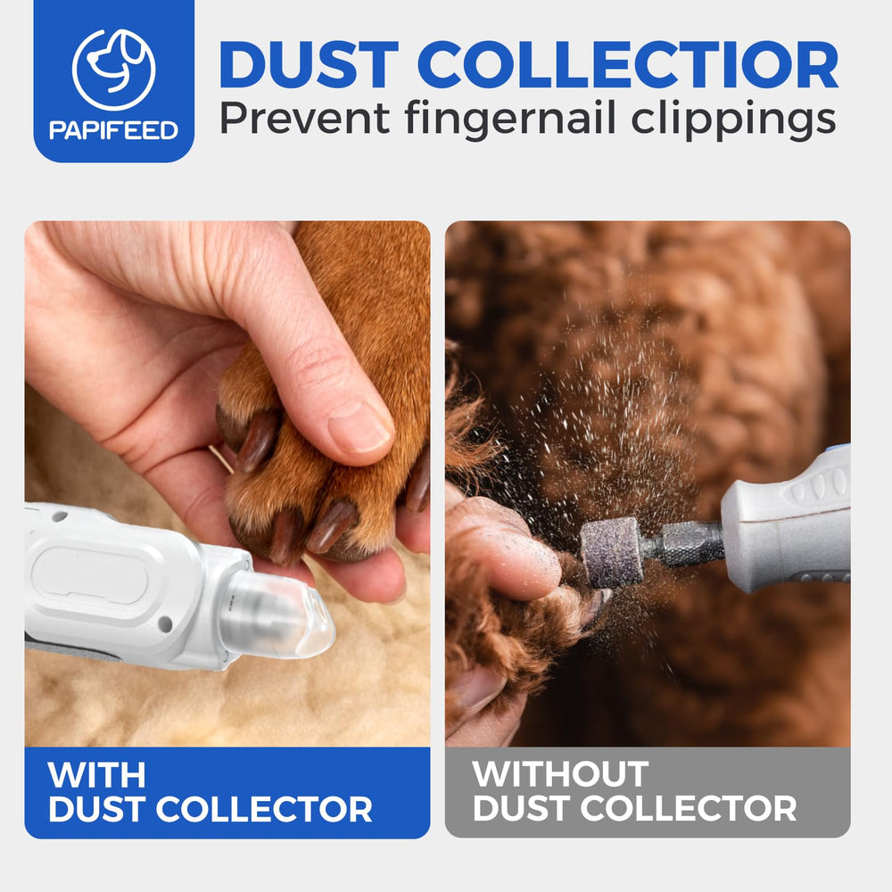 PAPIFEED dual LED lights illuminate nails for precise trimming and safety.