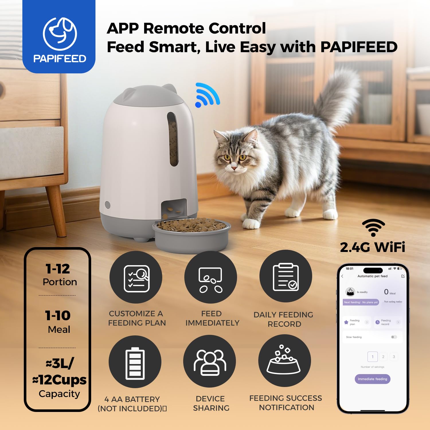 PAPIFEED dual-power supply highlights uninterrupted meals during outages
