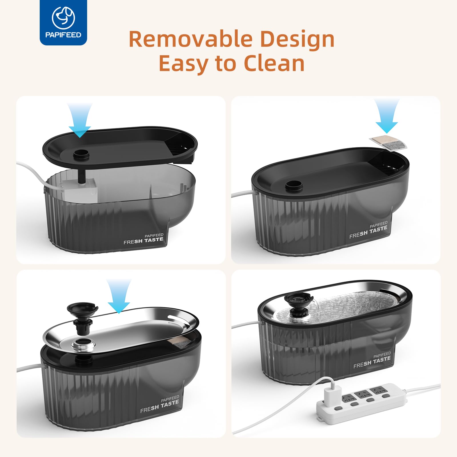 PAPIFEED easy-clean BPA-free bowl simplifies hygiene after meals.