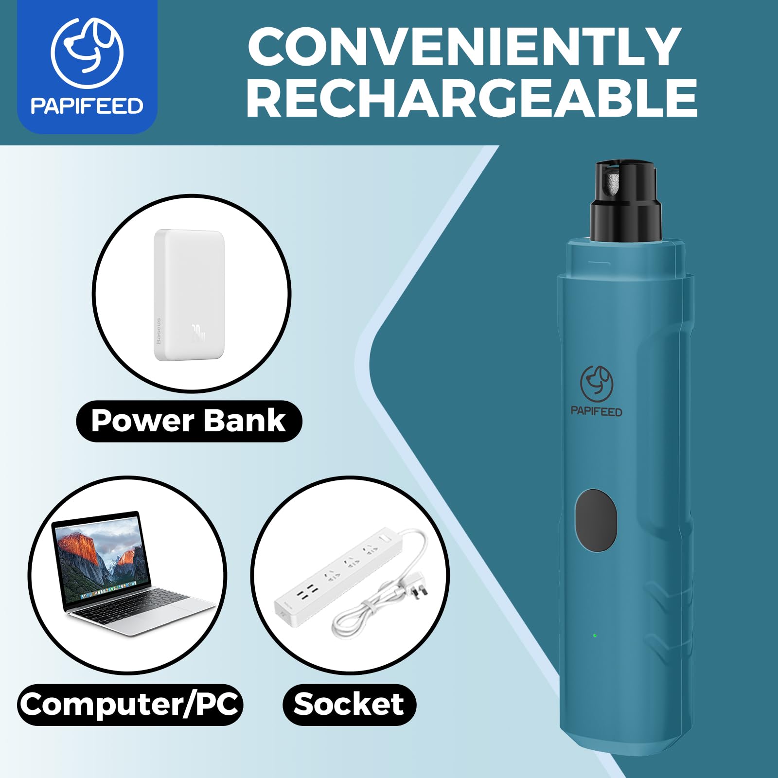 PAPIFEED Type-C charging for easy, modern power