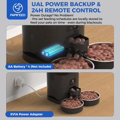 PAPIFEED slow-feed mode dispensing kibble gradually for digestive-friendly pacing