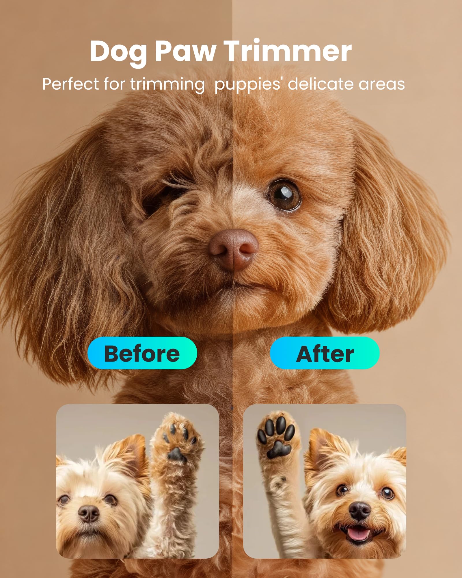 PAPMINI Two-Speed Trim in Hand for delicate paw touch-ups