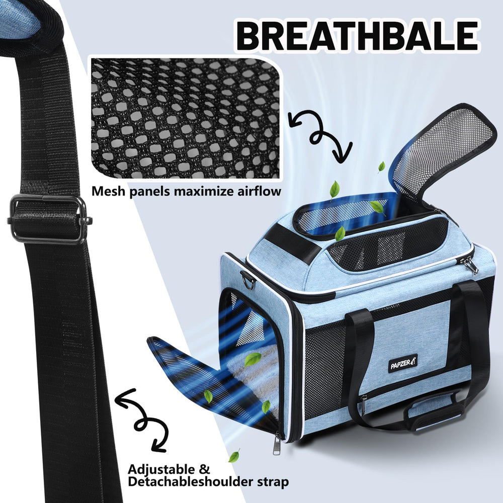 PAPZER breathable mesh panels promote airflow during travel.