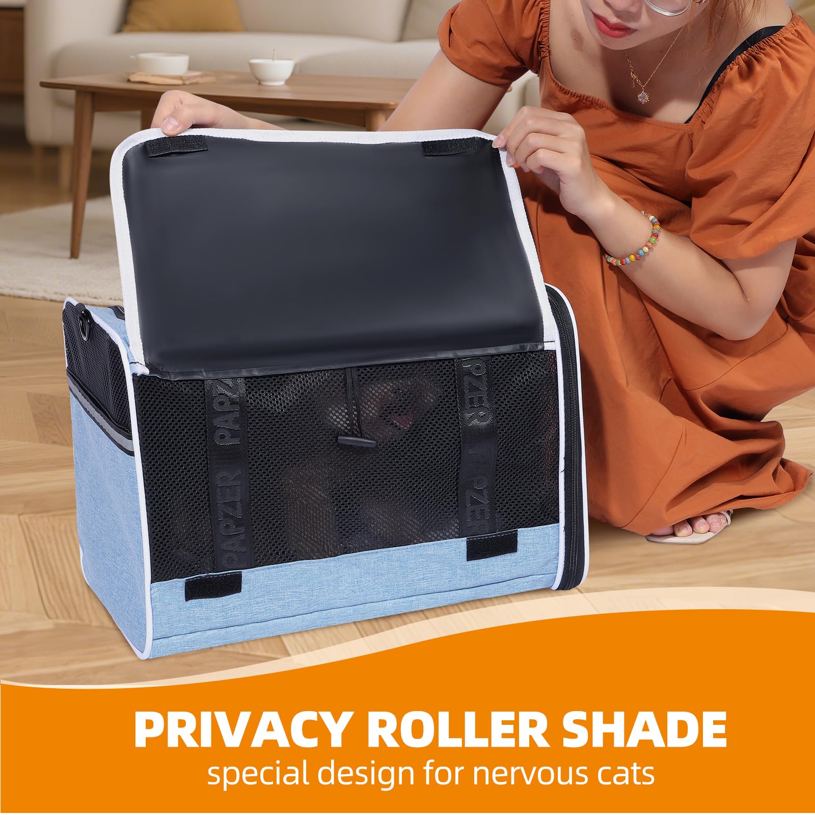 Papzer durable 600D Oxford fabric carrier resists wear for frequent travel.