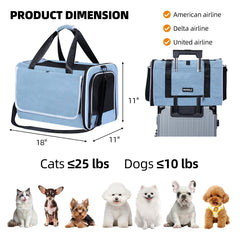 Papzer cat carrier privacy shade rolled up for curious pets during vet visits.