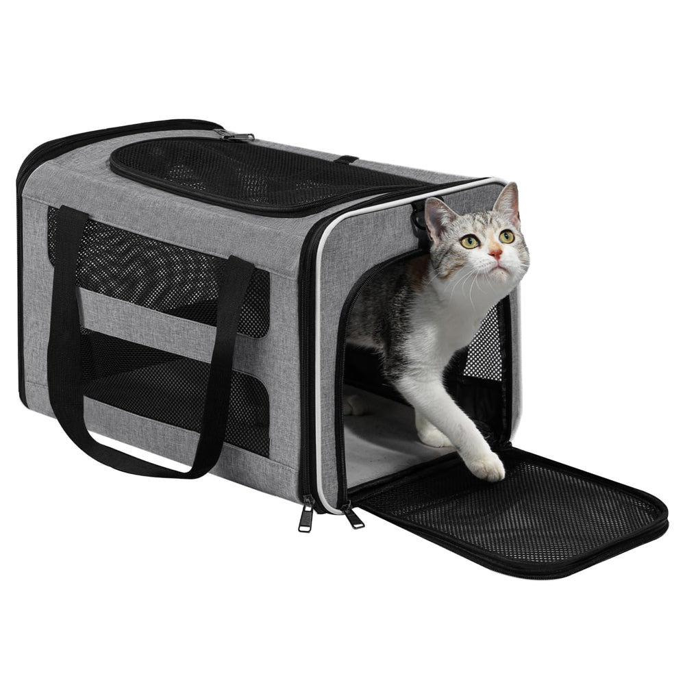 PAPZER cat carrier under-seat-fit shows compact airline-friendly design for travel.