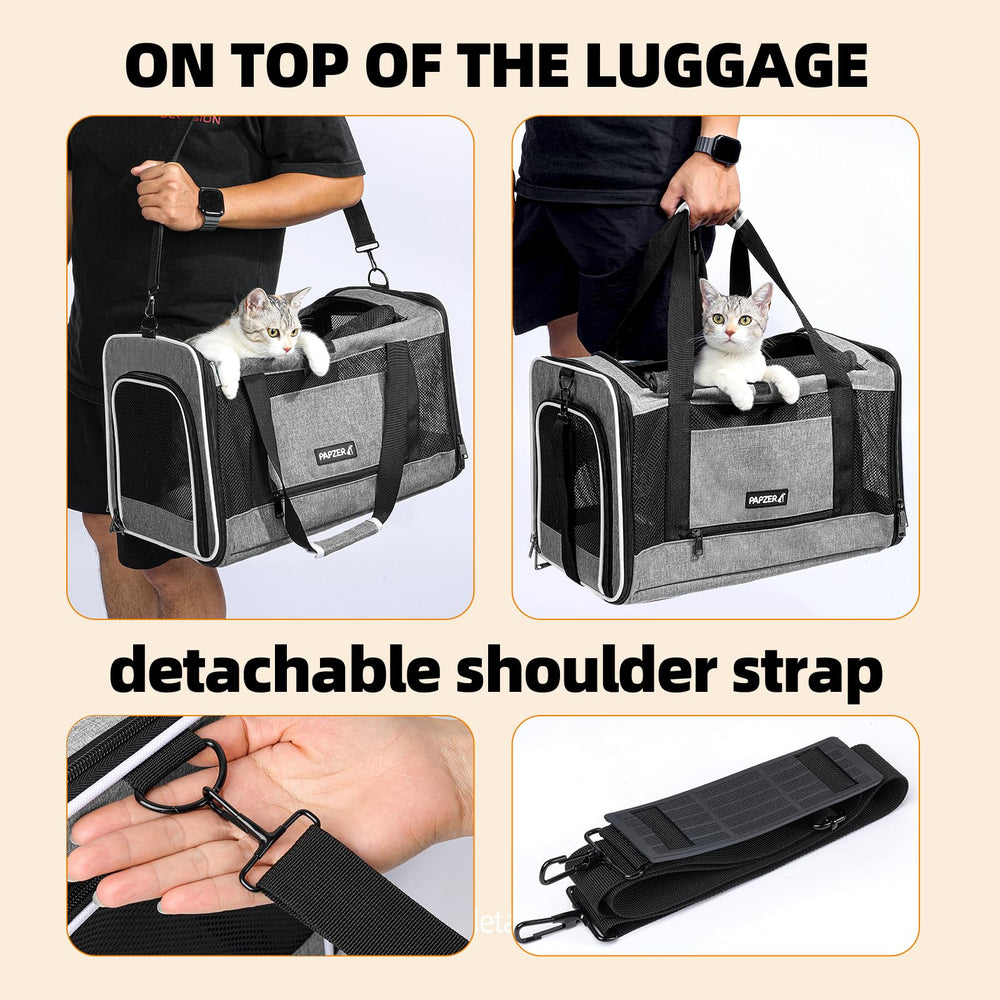 PAPZER collapsible rigid-frame stays upright during transit.