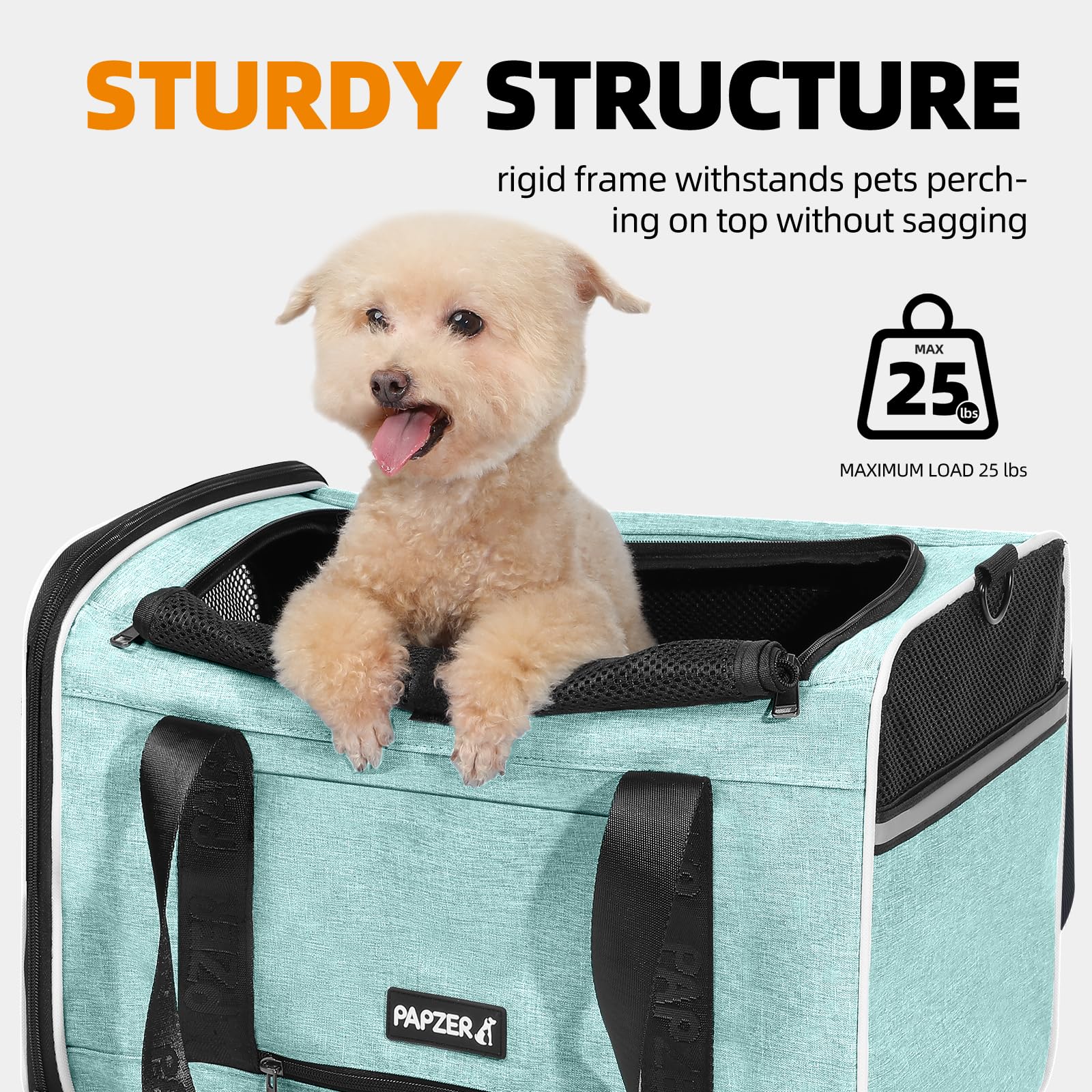 PAPZER escape-proof zippers prevent tampering during busy airport or taxi rides