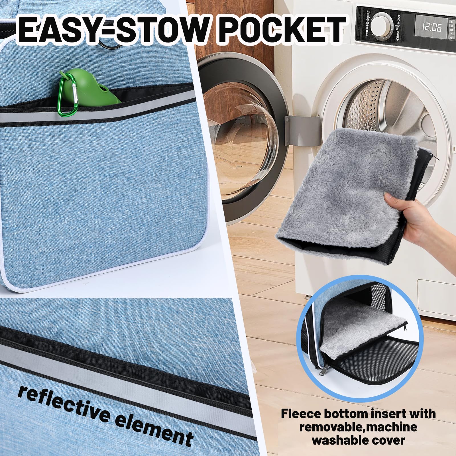 PAPZER multifunctional travel carrier suitable for car, train, and vet visits.