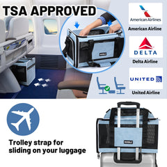 PAPZER safe-travel inner tether and auto-locking zippers for pet security.