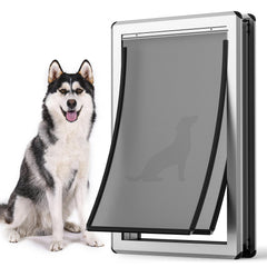 Parab House aluminum XL dog door front view with sleek frame for easy, durable access for large dogs.