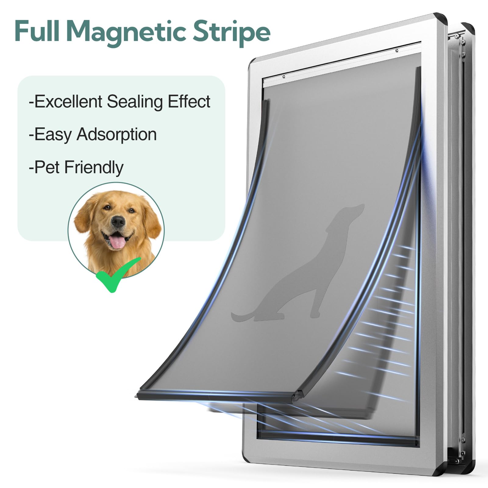 Parab House XL dog door open flap enabling effortless in-and-out access.
