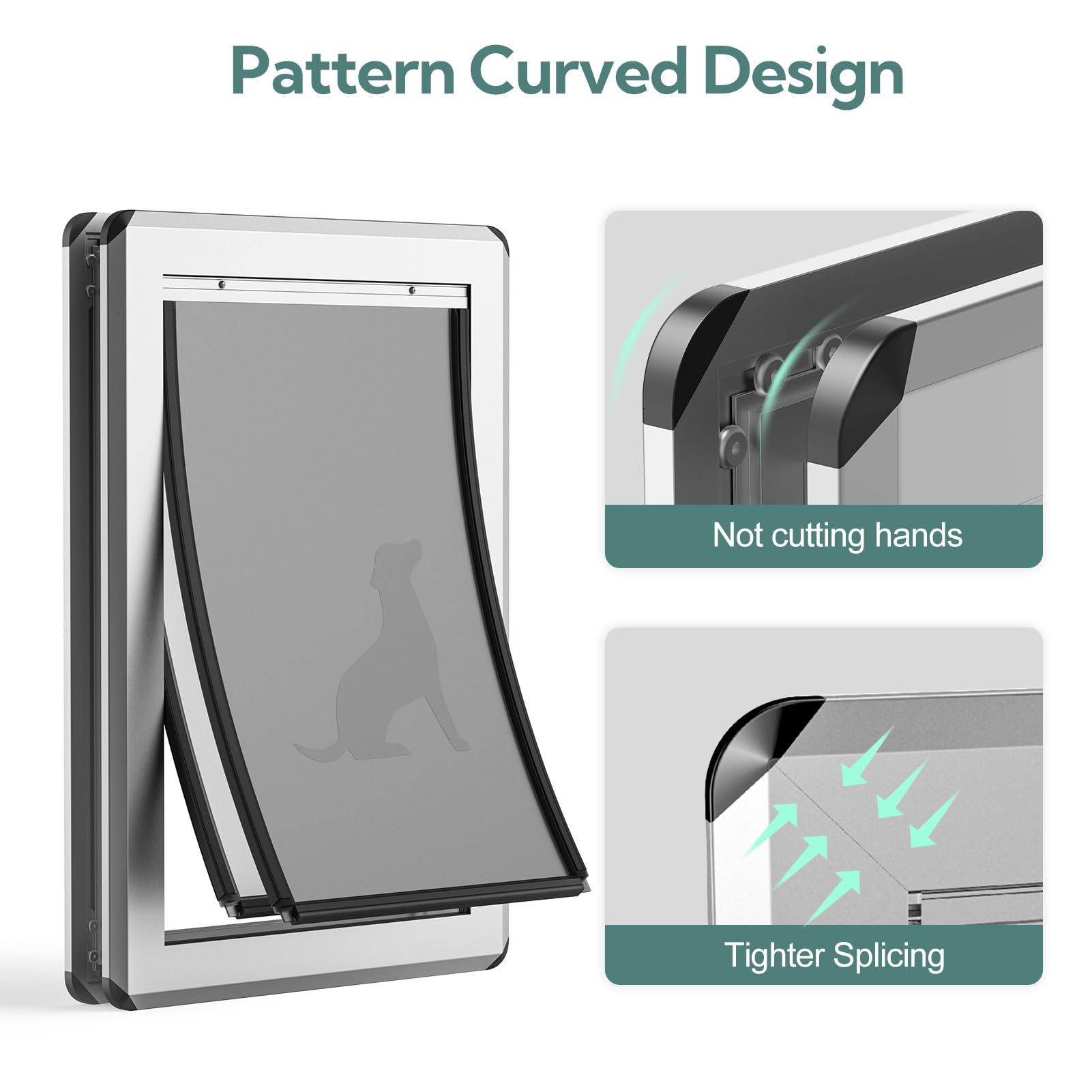 Parab House large dog door fits various door thicknesses for easy installation.
