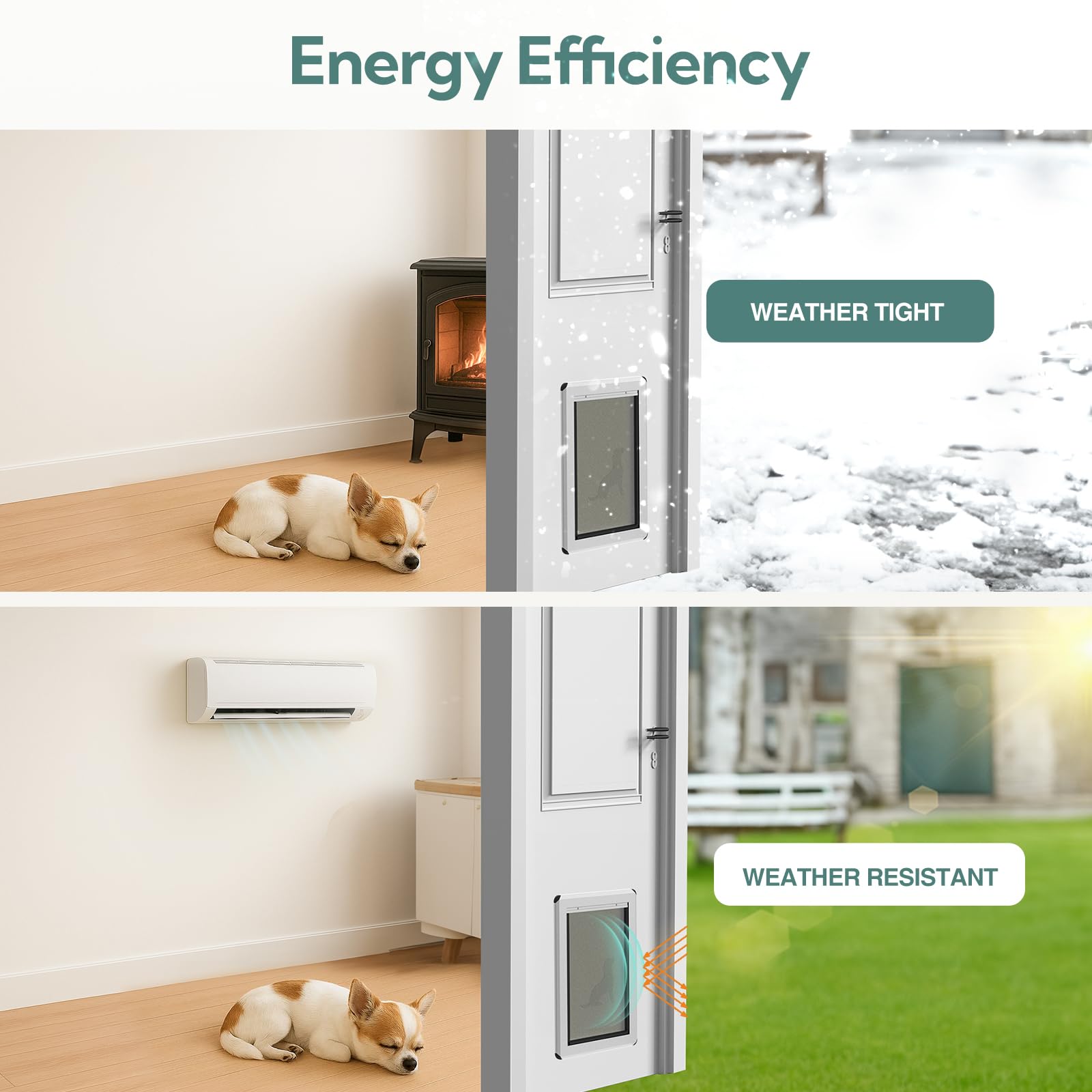 Parab House large dog door supports pets up to 120 lbs.