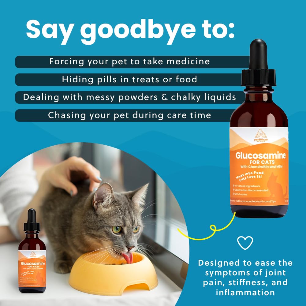 Paramount Pet Health ingredients panel highlighting glucosamine chondroitin MSM blend.