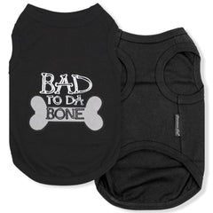Parisian Pet Bad to Da Bone T-Shirt front embroidery for stylish everyday comfort.