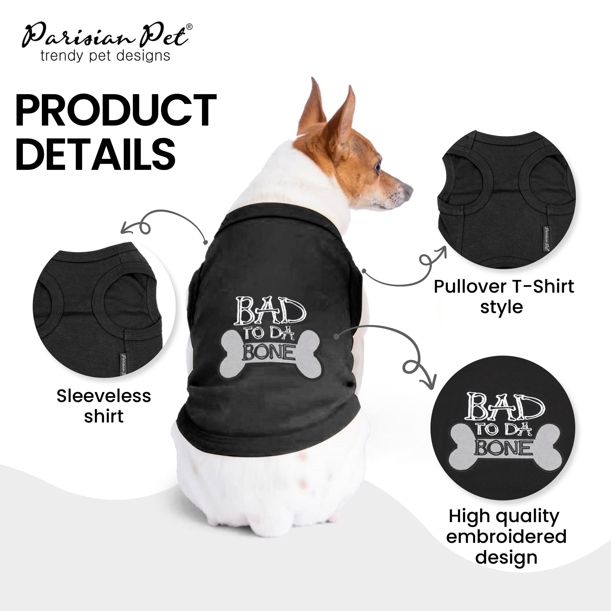 Parisian Pet cotton dog shirt uses soft breathable fabric for all-day wear.