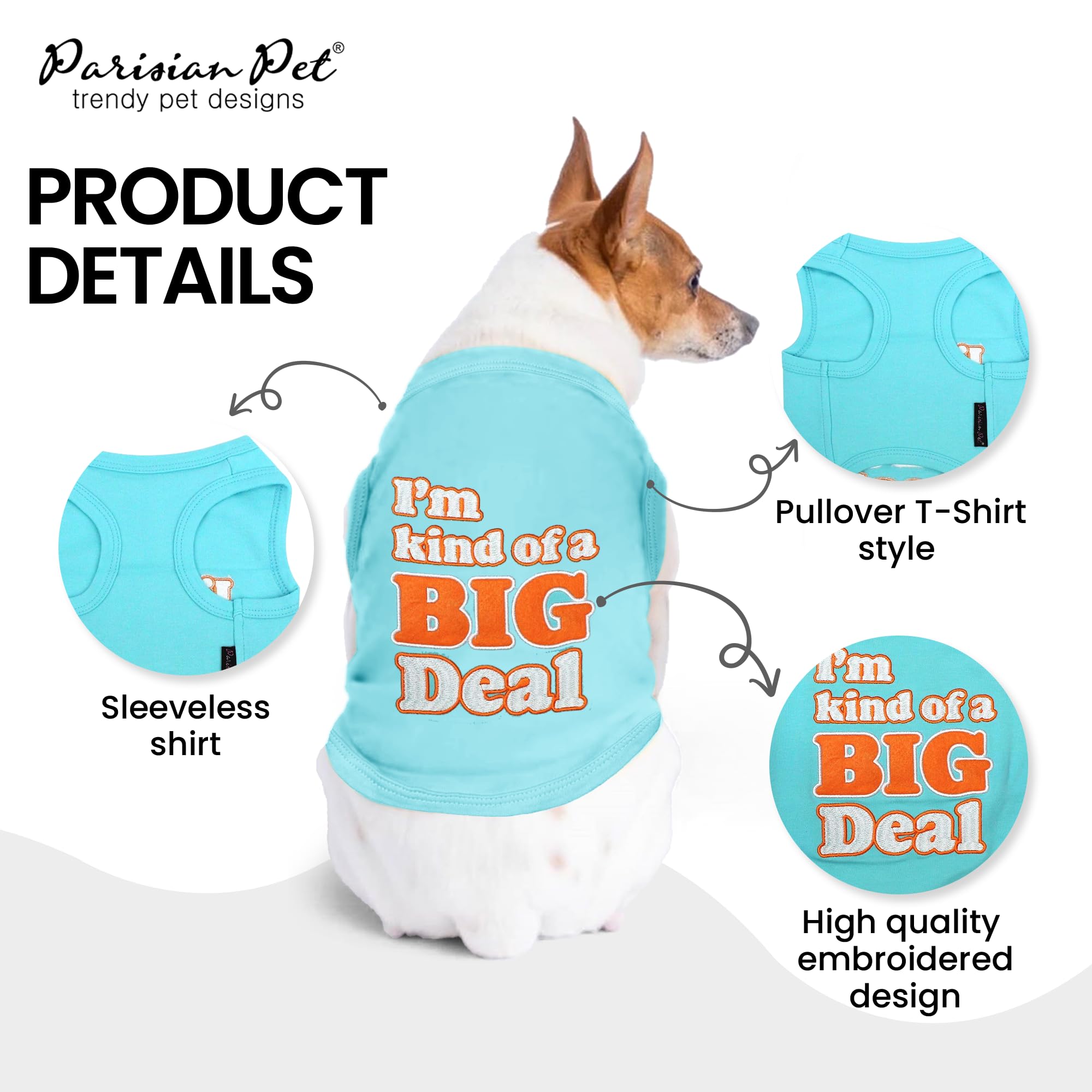 Parisian Pet lightweight breathable cotton tee keeps dogs cool in summer