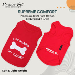 Parisian Pet dog tshirt pure cotton lightweight fabric keeps dogs cool