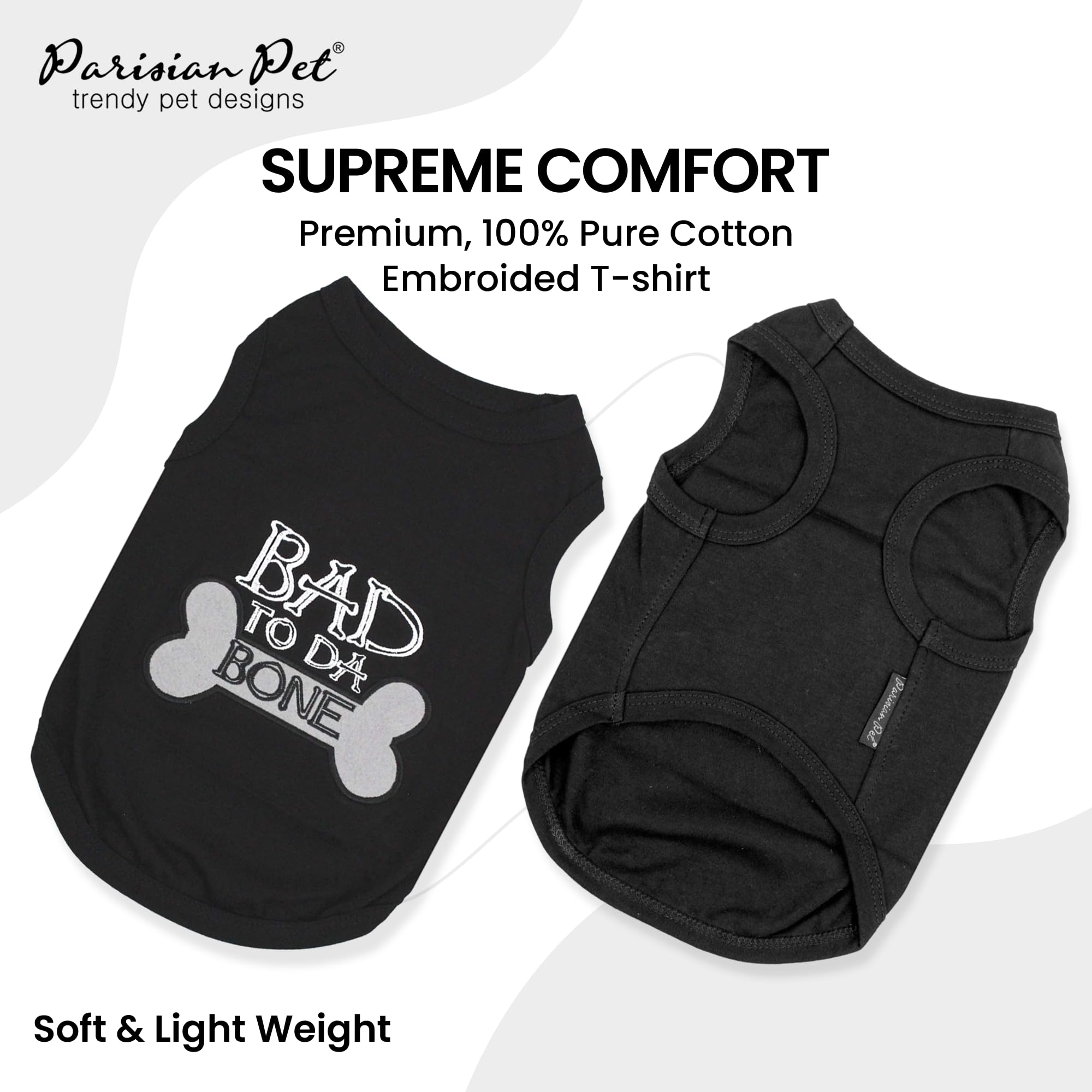 Parisian Pet dog T-Shirt sleeveless design keeps your pet cool and unrestricted.