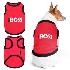 Parisian Pet dog t-shirt with The Boss embroidery for standout park style