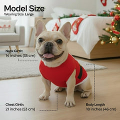 Parisian Pet sleeveless Christmas dog clothes for easy wear and movement.