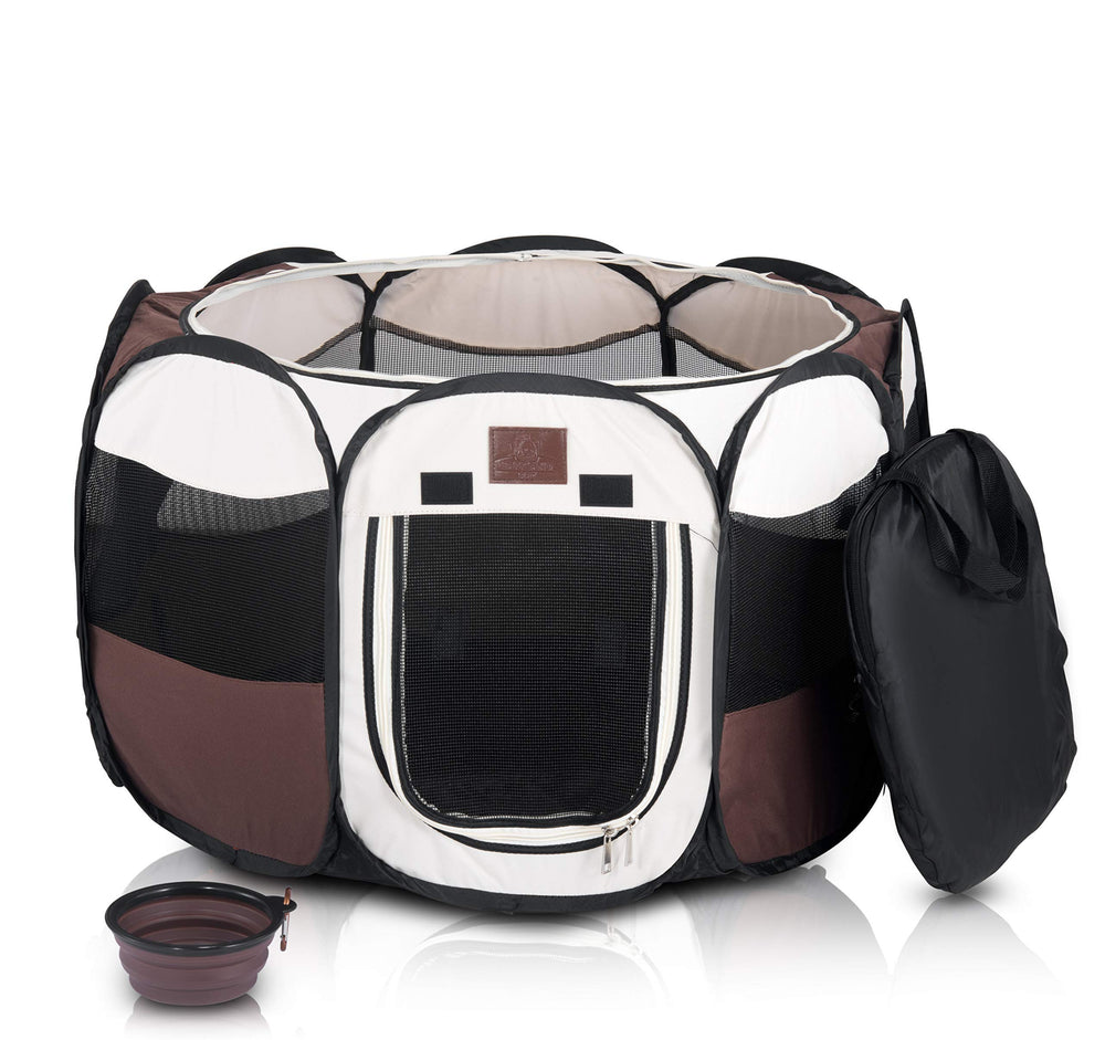Parkland Pet portable foldable playpen small open setup for secure indoor outdoor play.