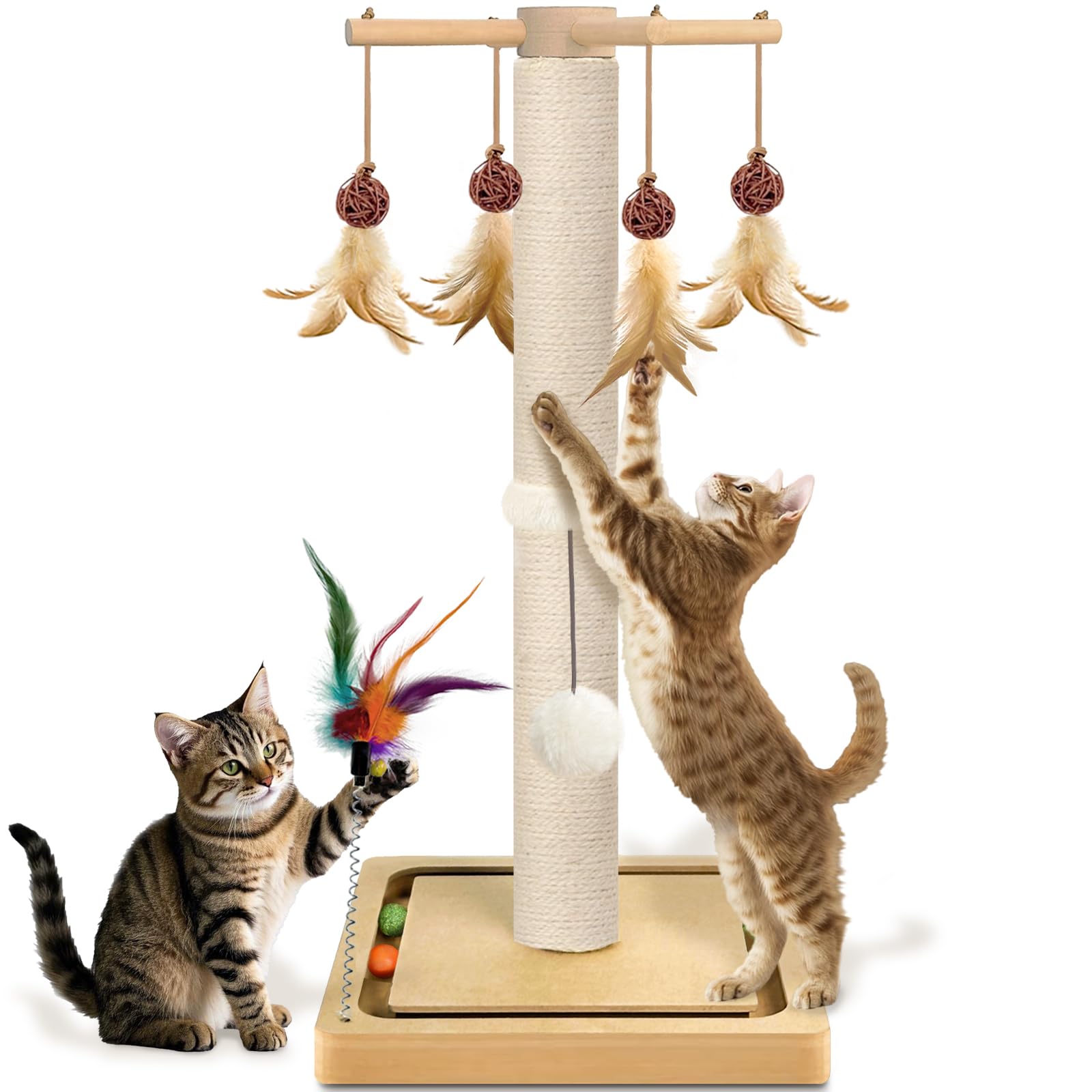 PAROTO cat post sisal base shows sturdy stability for energetic indoor play