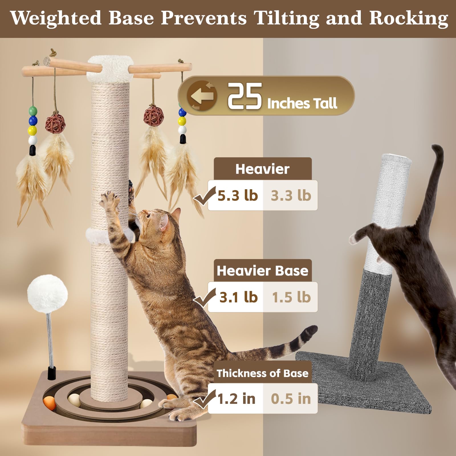 PAROTO cat-tree-base-sturdy shows a solid foundation for energetic kittens.