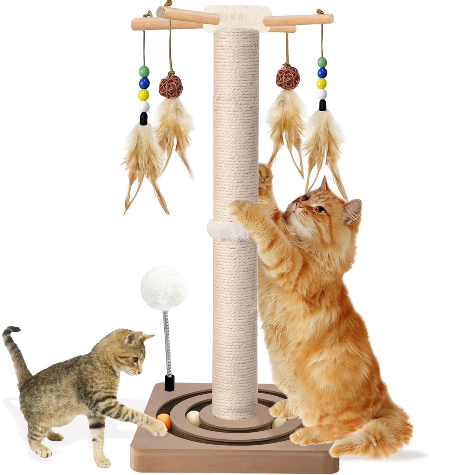PAROTO Tall Cat Scratching Post base delivers a stable indoor play surface for cats.