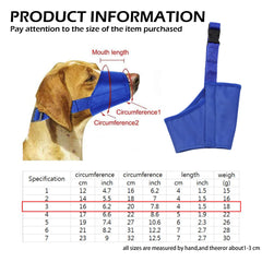Parts Express dog muzzle blue adjustable snout strap enables precise sizing and secure closure.