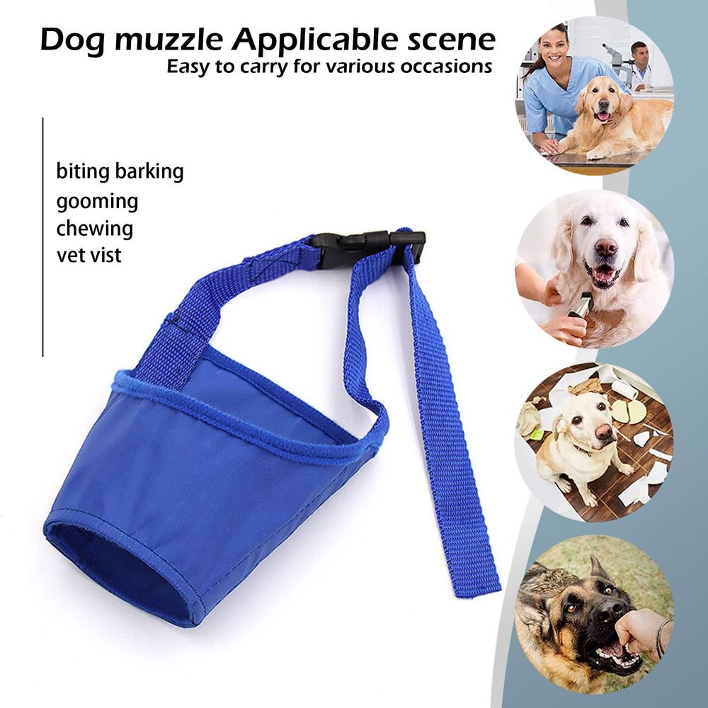 Parts Express dog muzzle features quick-release buckle for easy on-off.