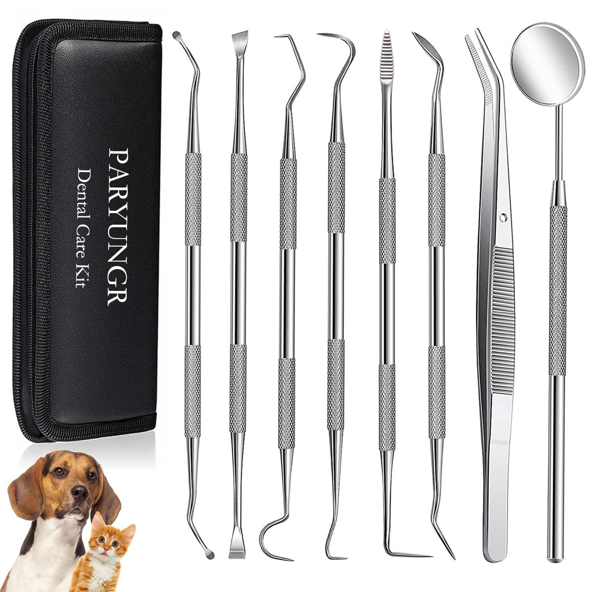 PARYUNGR pet dental tool kit case with organized storage for convenient at-home care