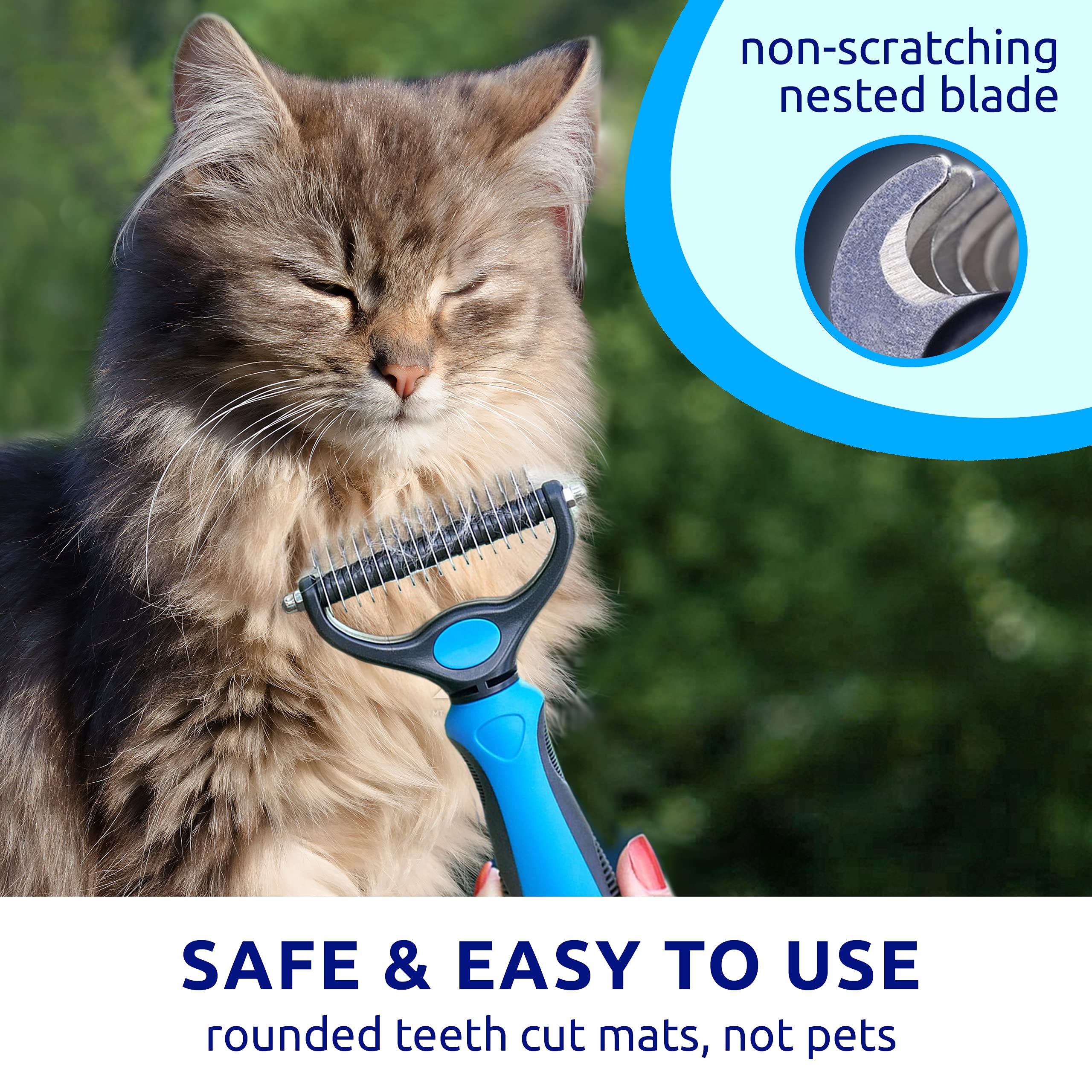 Pat Your Pet deshedding brush easy-grip handle reduces hand fatigue