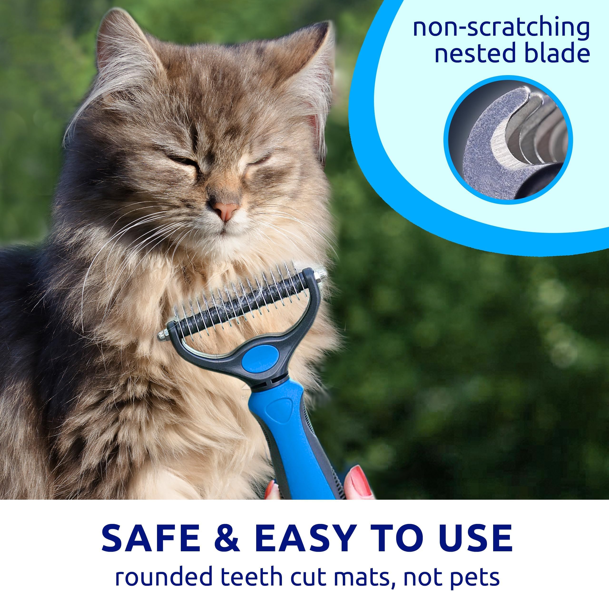 Pat Your Pet Deshedding Brush easy-grip handle provides firm control during sessions.