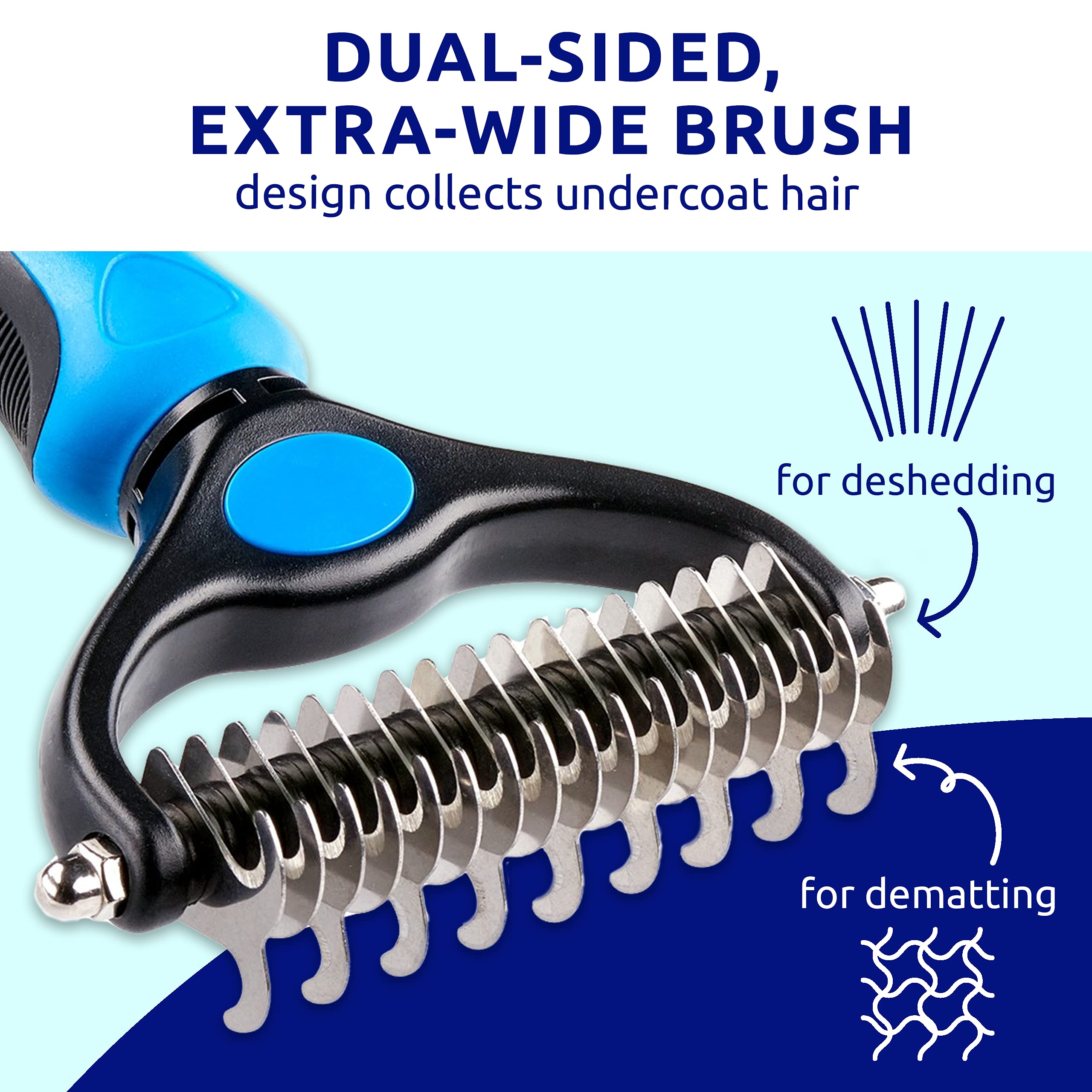 Pat Your Pet deshedding brush skin-safe teeth protect skin during brushing