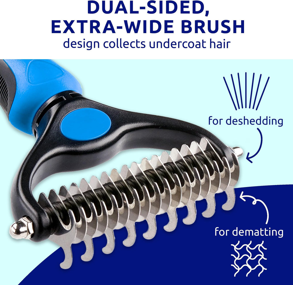 Pat Your Pet Deshedding Brush skin safe rounded teeth prevent irritation during grooming.
