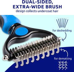 Pat Your Pet Deshedding Brush skin safe rounded teeth prevent irritation during grooming.