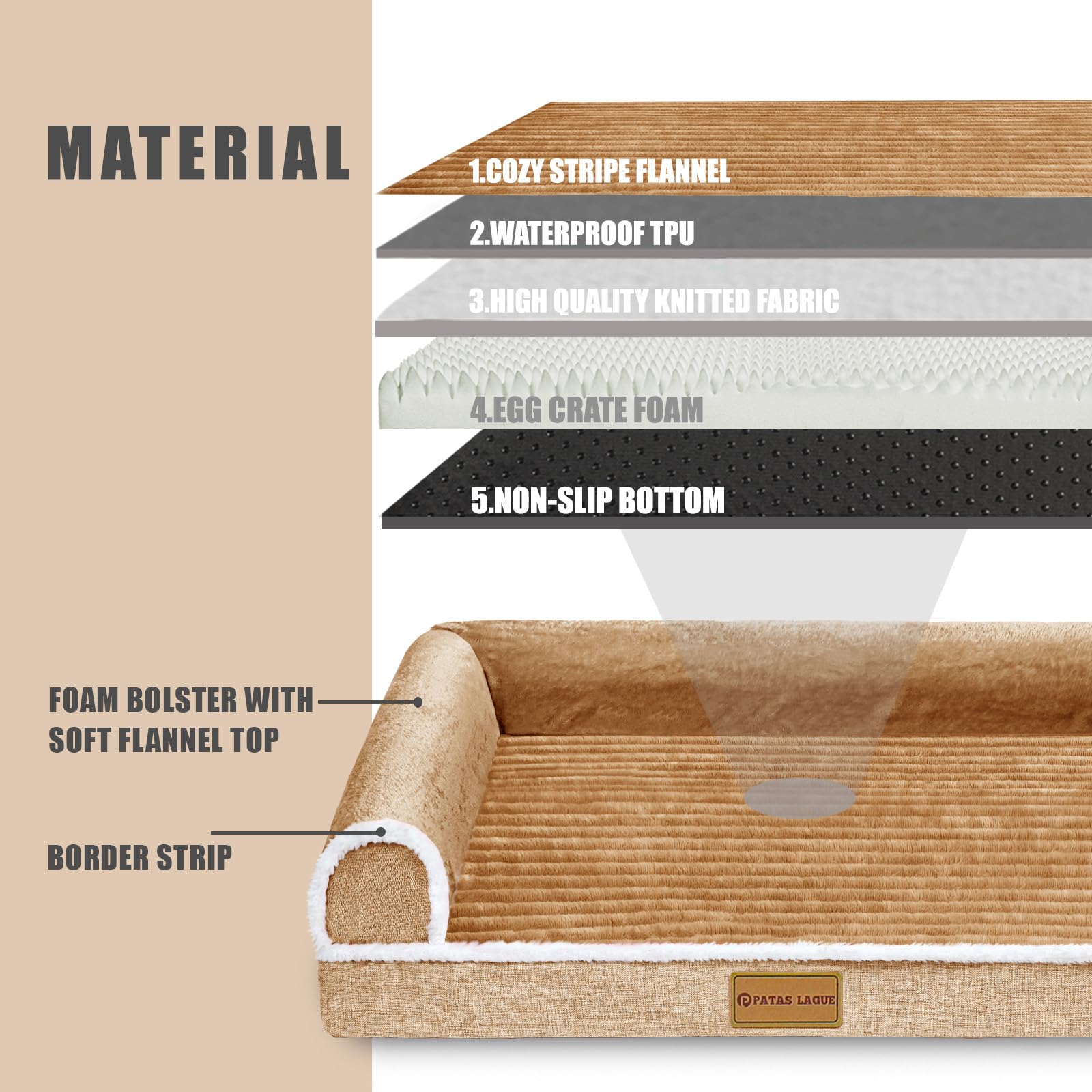 Patas Lague L-shaped foam edge support photo showcasing neck and head alignment