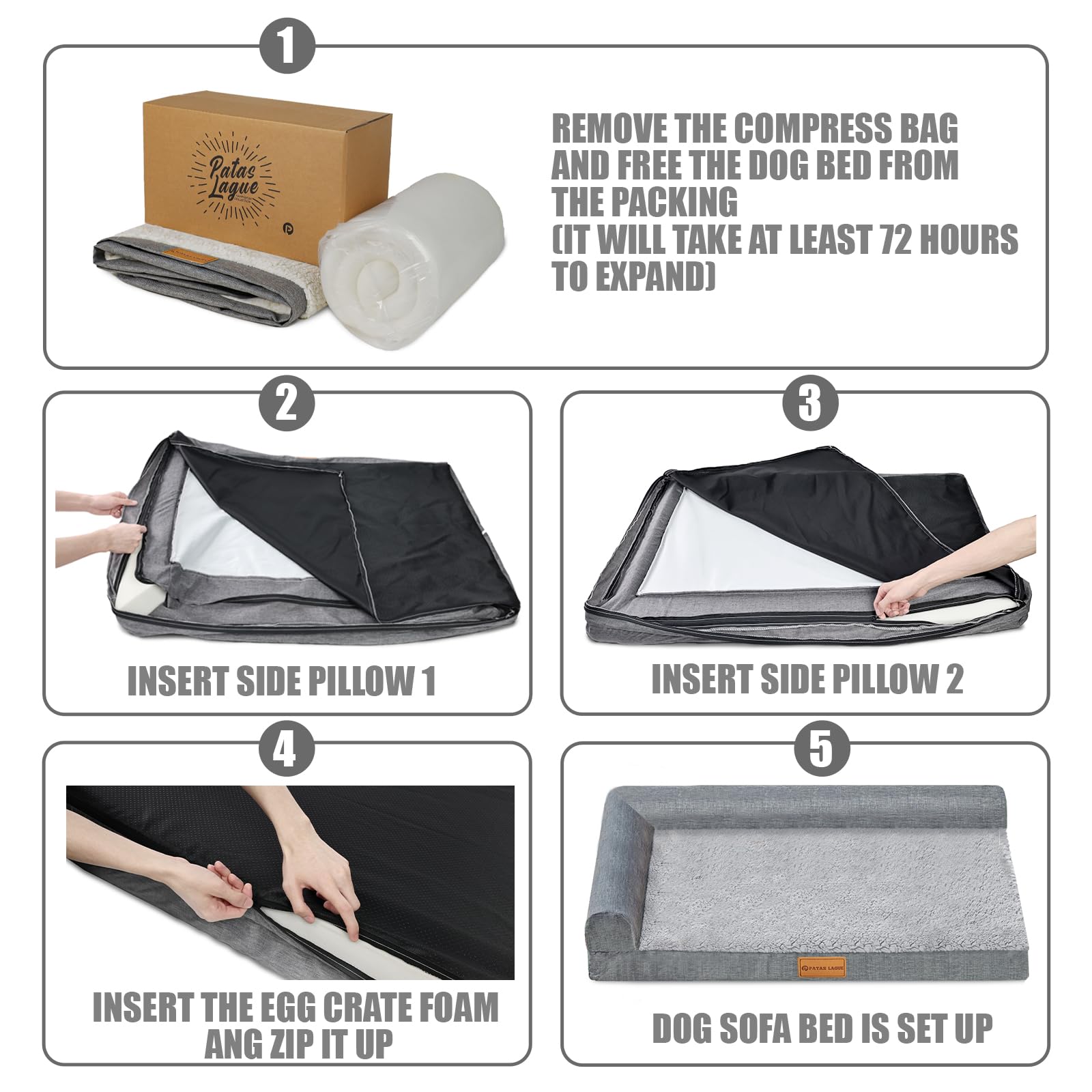 Patas Lague non skid bottom for stable placement on floor or crate