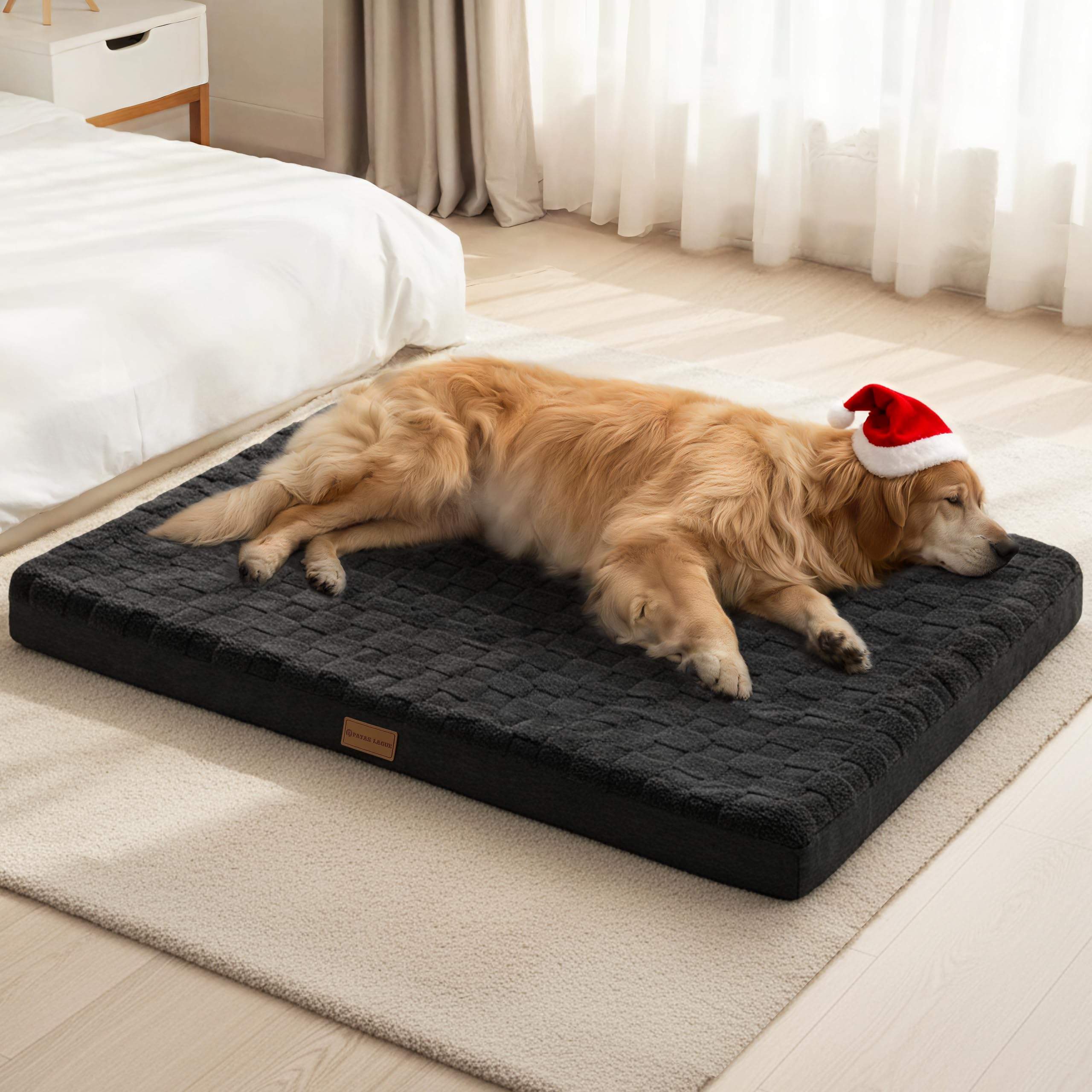 Patas Lague orthopedic XL dog bed plush fleece surface for cozy naps
