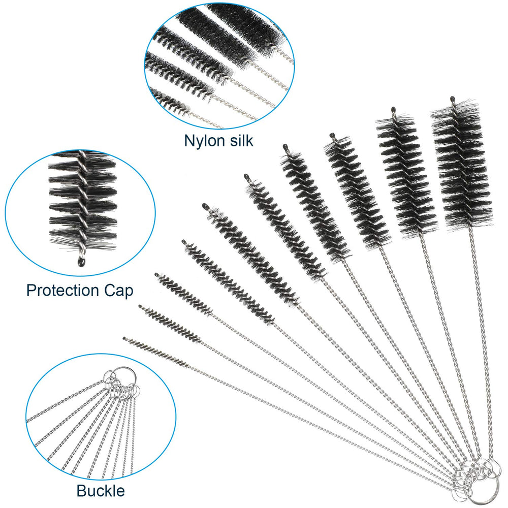 Patelai flexible long brush inside-tube for reaching deep curved passages without damage