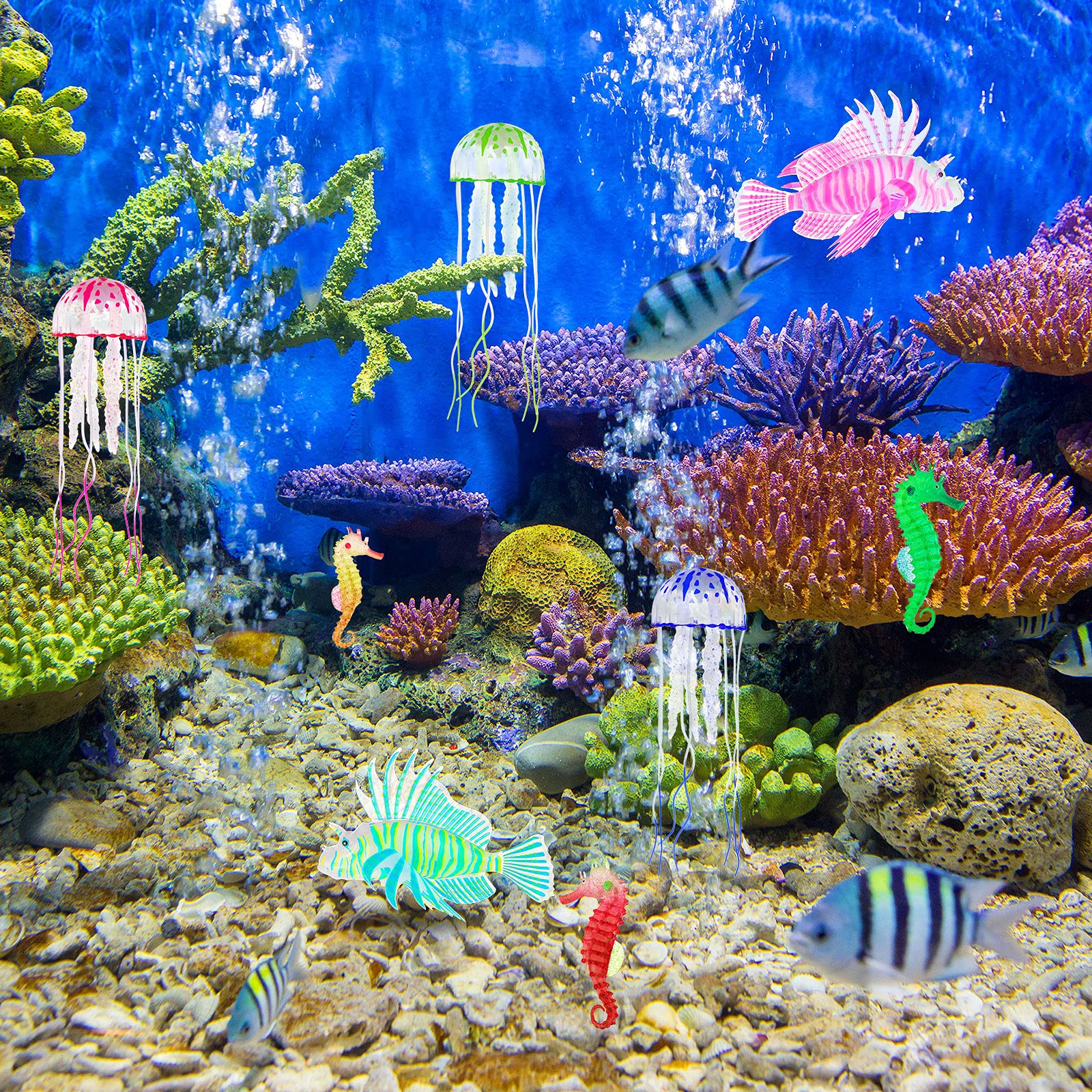Patelai glow seahorse red sparks playful activity for curious fish