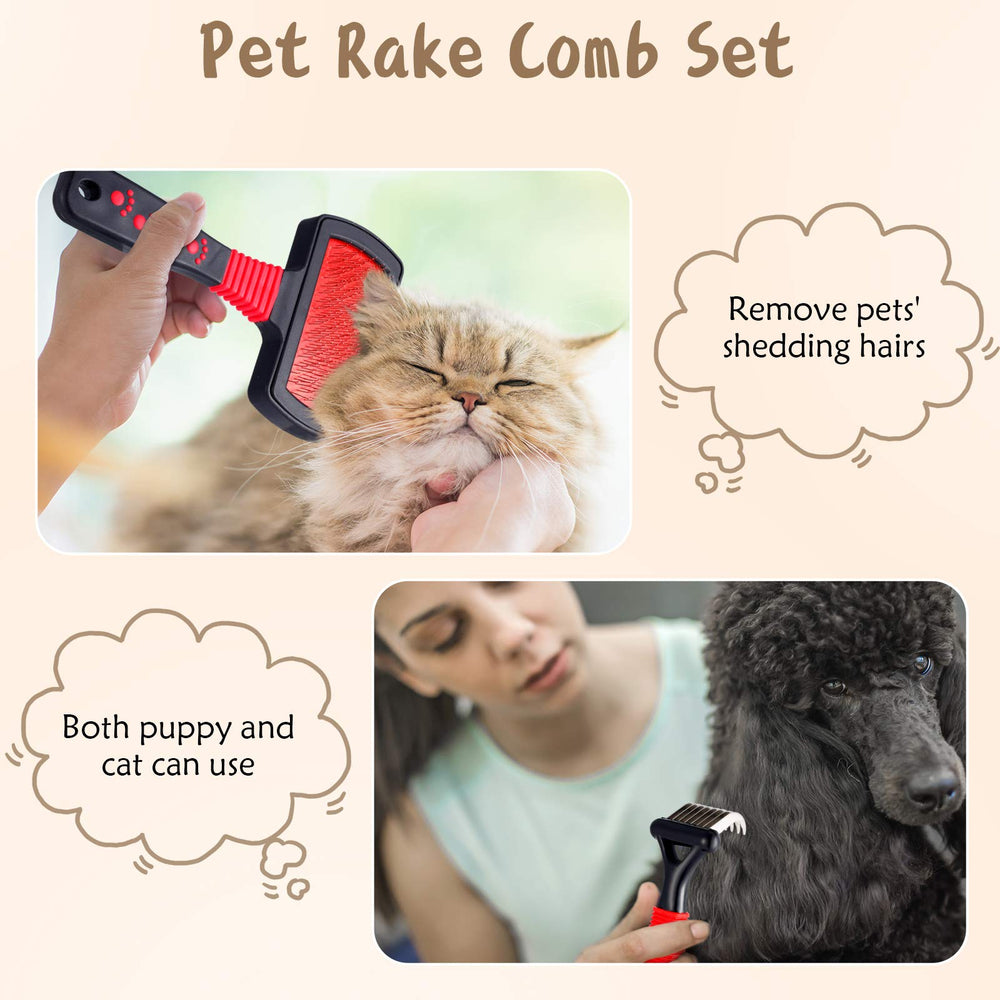 Patelai slicker brush removes shedding hair and smooths coat.