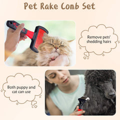 Patelai slicker brush removes shedding hair and smooths coat.