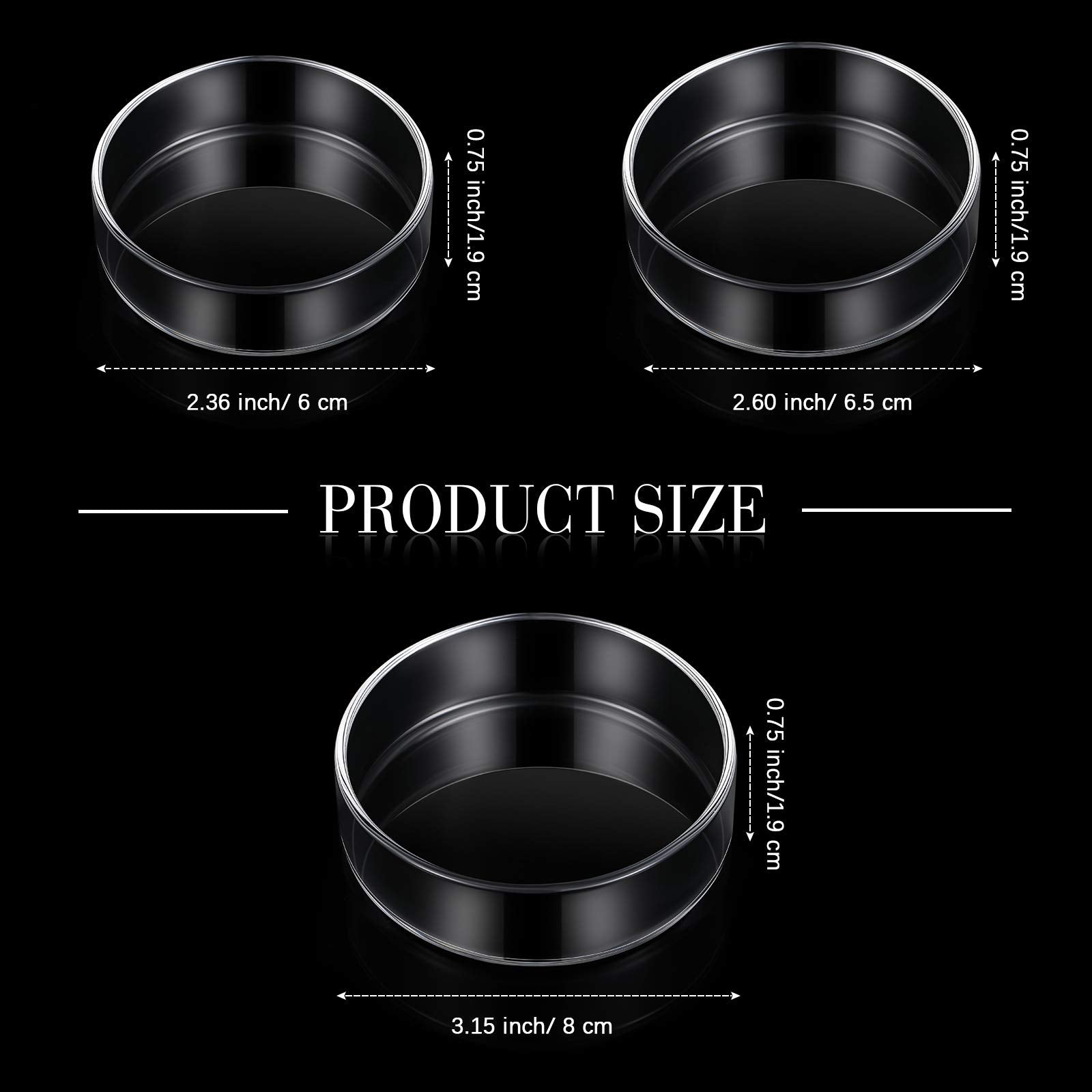 Patelai shrimp feeding dish 65mm clear glass prevents food from spilling
